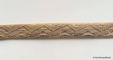 Rose Gold Ribbon Lace Trim, Approx. 20mm wide - 200317L223